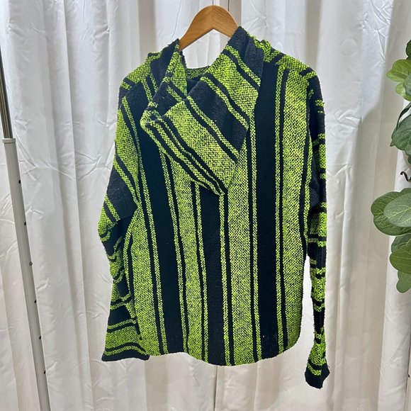 Earthbound Black Green Mexican Baja Hoodie - Picture 2 of 4